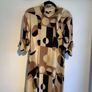 MARNI - Geometric Silk Dress
